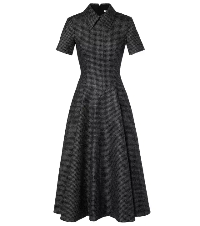 Jody houndstooth wool-blend midi dress