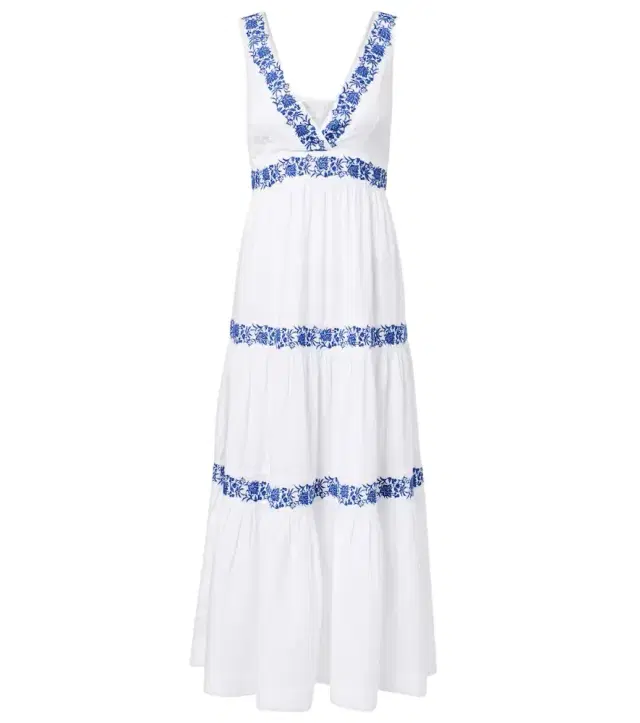 Heidi Klein Cannes embroidered cotton maxi dress