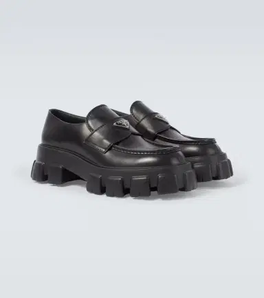 Prada Logo leather platform loafers | Thumbnail 3 Prada Logo leather platform loafers | Thumbnail 3