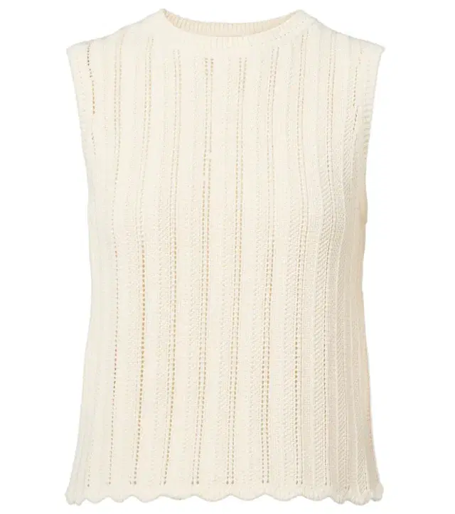Altuzarra Zabou scalloped pointelle cotton top
