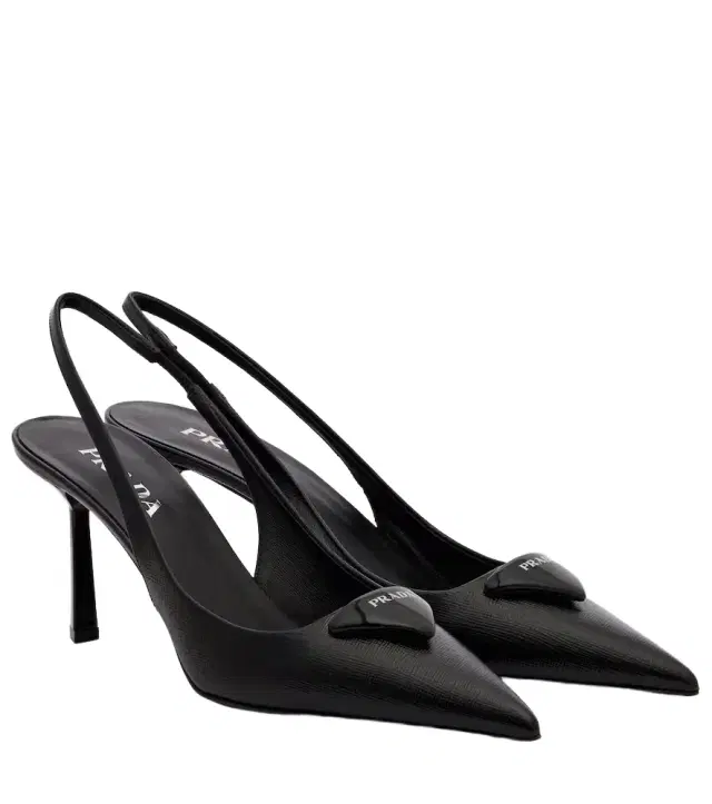 Prada Saffiano leather slingback pumps
