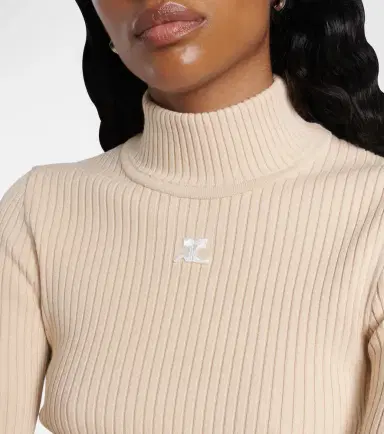 Courrèges Courrèges Reedition ribbed-knit mockneck sweater | Thumbnail 4