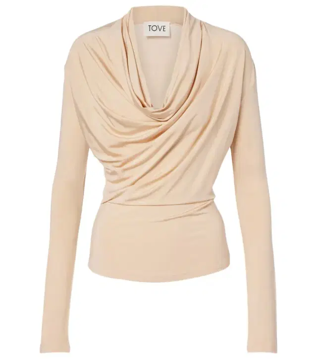Fina draped jersey top