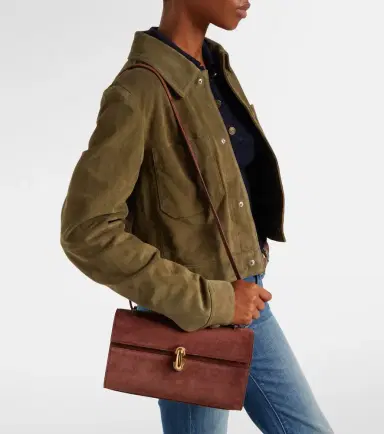 Savette Symmetry 26 suede crossbody bag | Thumbnail 5
