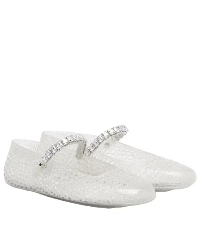 Jimmy Choo Jelly embellished PU Mary Jane flats