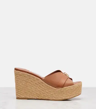 Jimmy Choo Leda 100 leather platform wedge sandals | Thumbnail 2