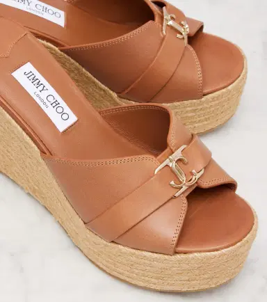 Jimmy Choo Leda 100 leather platform wedge sandals | Thumbnail 4