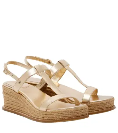 Jimmy Choo Theia 60 metallic leather espadrille wedges | Thumbnail 1 Jimmy Choo Theia 60 metallic leather espadrille wedges | Thumbnail 1