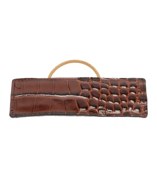 Jennifer Behr Snake-effect leather hair tie