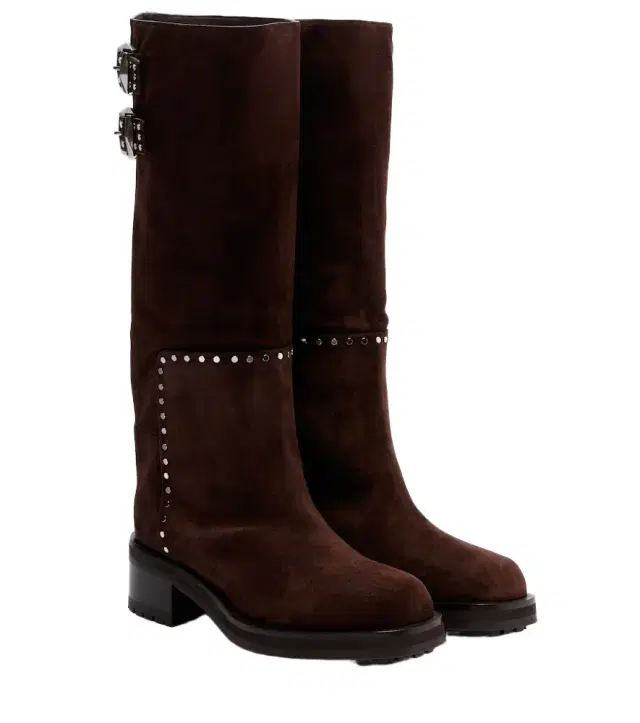 Brooklyn 50 studded suede knee-high boots