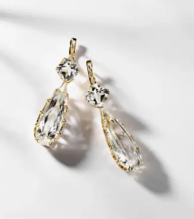 Ileana Makri 18kt gold earrings with white topaz | Thumbnail 5 Ileana Makri 18kt gold earrings with white topaz | Thumbnail 5