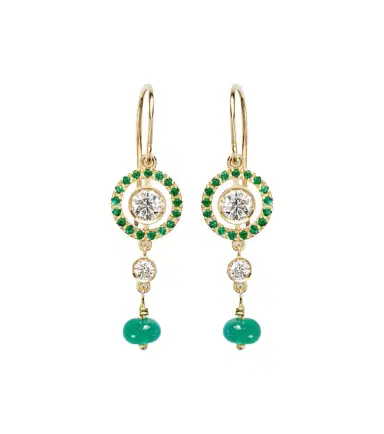 Ileana Makri Orbit 18kt gold drop earrings with gemstones | Thumbnail 1 Ileana Makri Orbit 18kt gold drop earrings with gemstones | Thumbnail 1