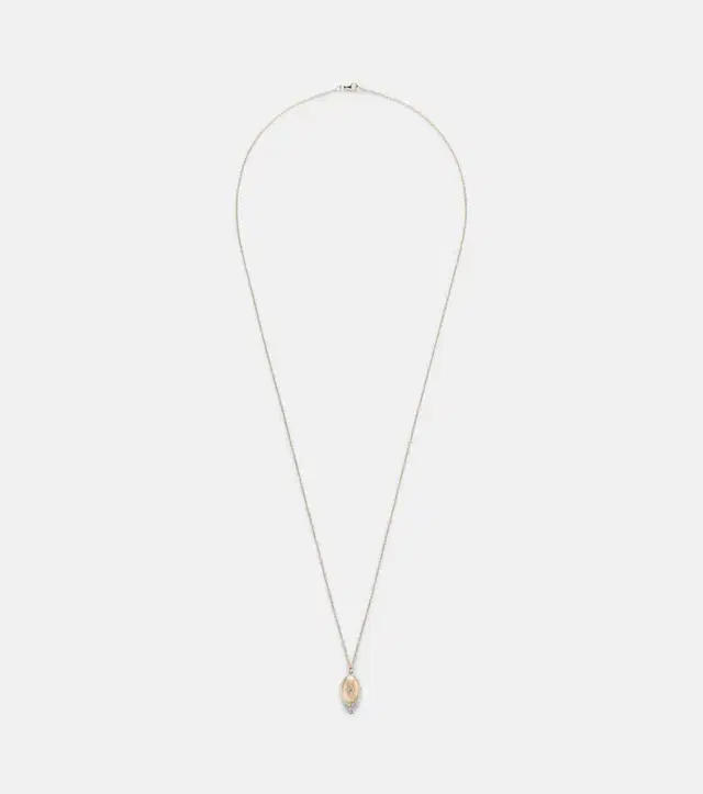Persee Persée 9kt gold locket necklace with diamonds