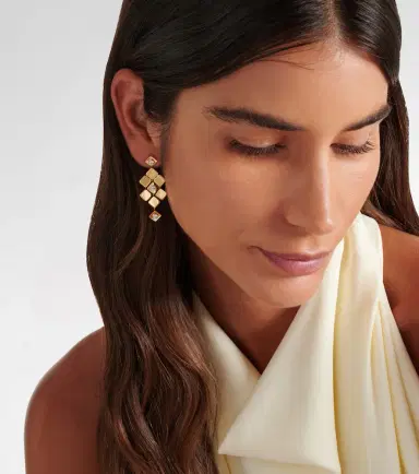 Ileana Makri Tile Temple 18kt gold drop earrings with diamonds | Thumbnail 4 Ileana Makri Tile Temple 18kt gold drop earrings with diamonds | Thumbnail 4