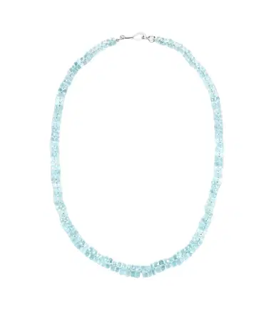 Ileana Makri 18k white gold necklace with aquamarines | Thumbnail 1