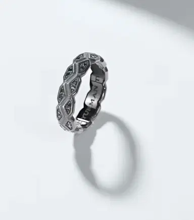 David Yurman Hex titanium ring with diamonds | Thumbnail 4