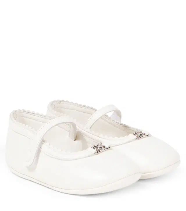 Baby Double G leather Mary Jane flats