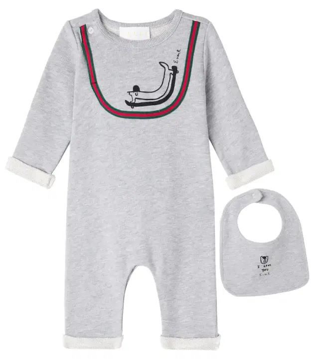 x Euan Roberts Baby cotton jersey onesie and bib set