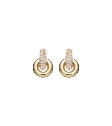 STONE AND STRAND Buoy 14kt gold huggie earrings with diamonds | Thumbnail 1