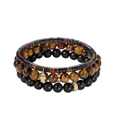Sydney Evan Set of 3 14kt gold beaded bracelets with gemstones | Thumbnail 1 Sydney Evan Set of 3 14kt gold beaded bracelets with gemstones | Thumbnail 1