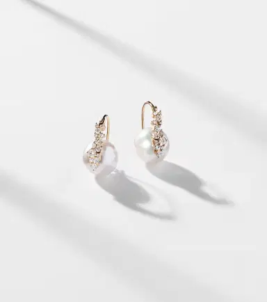 Sydney Evan Cocktail 14kt gold earrings with pearls and diamonds | Thumbnail 3 Sydney Evan Cocktail 14kt gold earrings with pearls and diamonds | Thumbnail 3