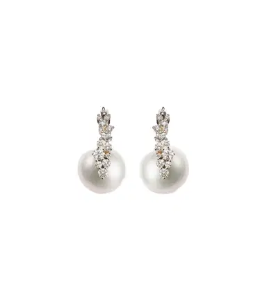 Sydney Evan Cocktail 14kt gold earrings with pearls and diamonds | Thumbnail 1 Sydney Evan Cocktail 14kt gold earrings with pearls and diamonds | Thumbnail 1