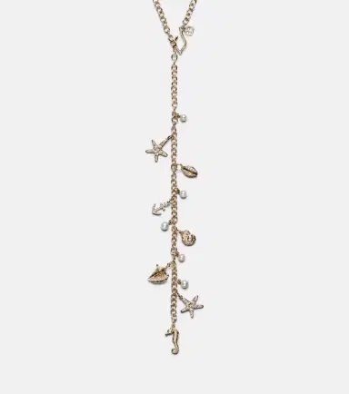 Sydney Evan 14kt gold charm necklace with diamonds and pearls | Thumbnail 3 Sydney Evan 14kt gold charm necklace with diamonds and pearls | Thumbnail 3