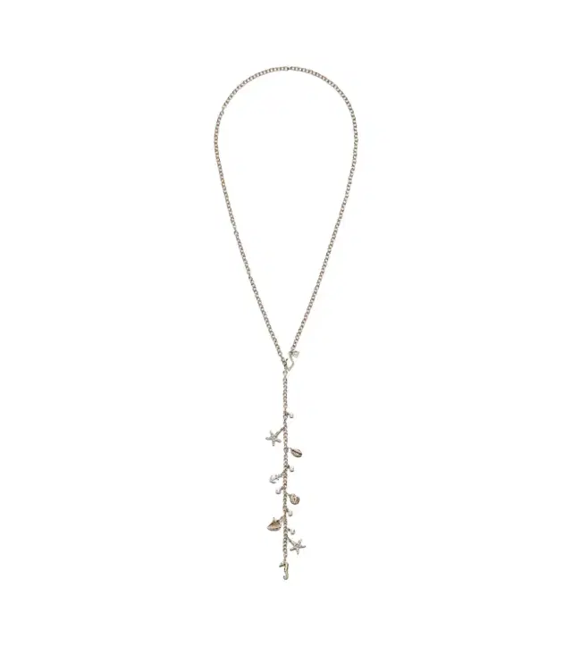 Sydney Evan 14kt gold charm necklace with diamonds and pearls