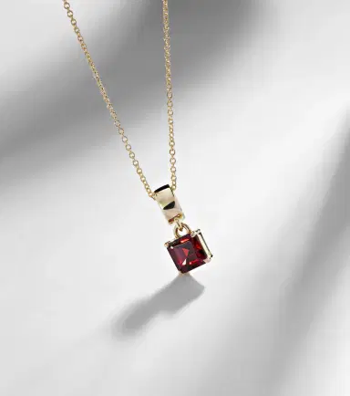 STONE AND STRAND 10kt gold charm necklace with garnet | Thumbnail 2