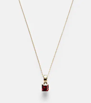 STONE AND STRAND 10kt gold charm necklace with garnet | Thumbnail 3