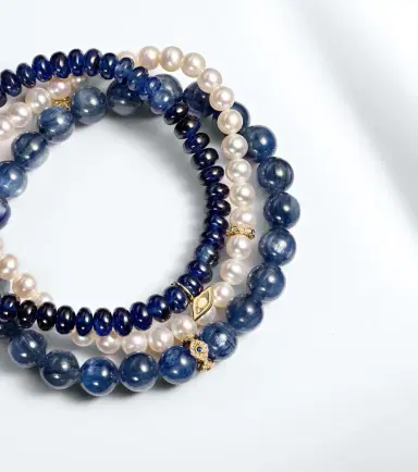 Sydney Evan 14kt gold bracelet bundle with pearl, kyanite, diamonds and sapphires | Thumbnail 4 Sydney Evan 14kt gold bracelet bundle with pearl, kyanite, diamonds and sapphires | Thumbnail 4