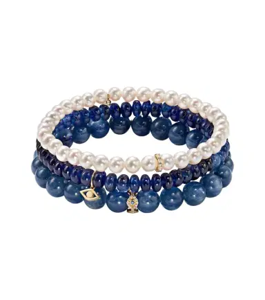 Sydney Evan 14kt gold bracelet bundle with pearl, kyanite, diamonds and sapphires | Thumbnail 1 Sydney Evan 14kt gold bracelet bundle with pearl, kyanite, diamonds and sapphires | Thumbnail 1