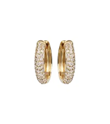 Stone and Strand Essential 14kt gold hoop earrings with diamonds | Thumbnail 1 Stone and Strand Essential 14kt gold hoop earrings with diamonds | Thumbnail 1