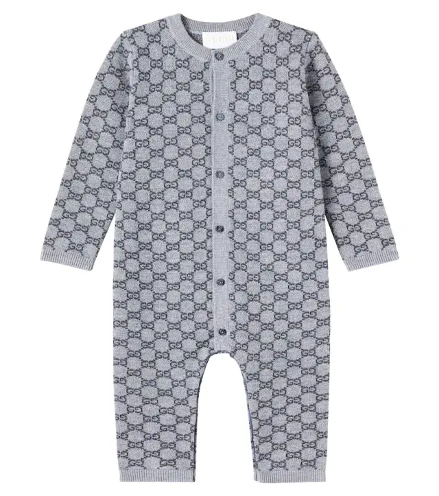Baby GG wool jacquard onesie