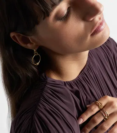 Spinelli Kilcollin Asha 18kt gold hoop earrings with diamonds | Thumbnail 2 Spinelli Kilcollin Asha 18kt gold hoop earrings with diamonds | Thumbnail 2