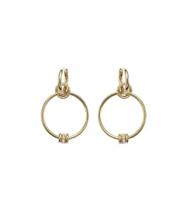 Spinelli Kilcollin Asha 18kt gold hoop earrings with diamonds | Thumbnail 1 Spinelli Kilcollin Asha 18kt gold hoop earrings with diamonds | Thumbnail 1