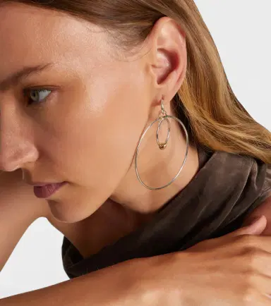 Spinelli Kilcollin Echo sterling silver and 18kt gold hoop earrings | Thumbnail 3