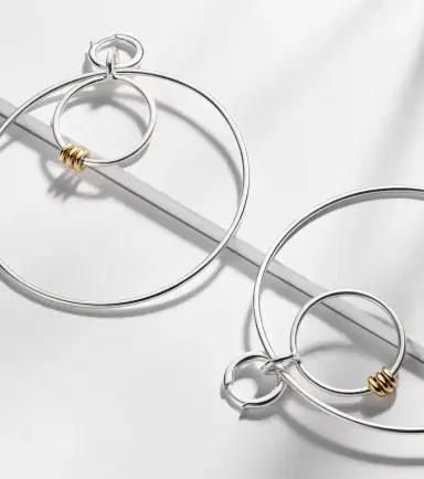 Spinelli Kilcollin Echo sterling silver and 18kt gold hoop earrings | Thumbnail 5