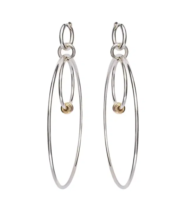 Spinelli Kilcollin Echo sterling silver and 18kt gold hoop earrings