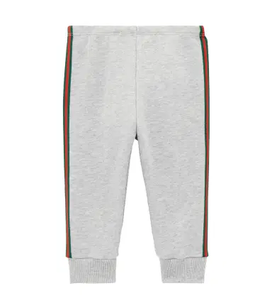 Gucci Kids Baby Web Stripe cotton fleece sweatpants | Thumbnail 1