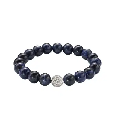 Sydney Evan 14kt white gold beaded bracelet with diamonds | Thumbnail 1