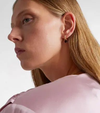 Stone and Strand 10kt gold earrings with garnets | Thumbnail 4