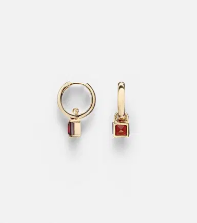 Stone and Strand 10kt gold earrings with garnets | Thumbnail 5
