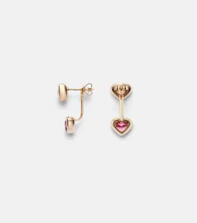 Roxanne First 14kt gold earrings with tourmaline and rose quartz | Thumbnail 2