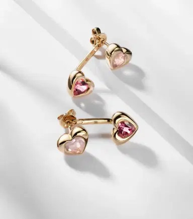 Roxanne First 14kt gold earrings with tourmaline and rose quartz | Thumbnail 5