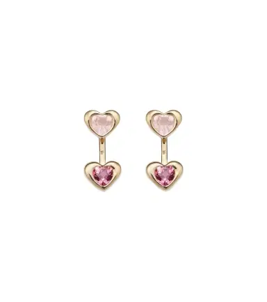 Roxanne First 14kt gold earrings with tourmaline and rose quartz | Thumbnail 1