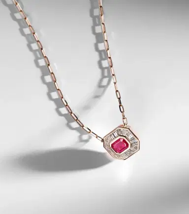 Shay Jewelry Halo Mini 18kt rose gold chain necklace with diamonds and ruby | Thumbnail 6 Shay Jewelry Halo Mini 18kt rose gold chain necklace with diamonds and ruby | Thumbnail 6