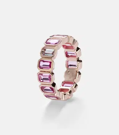 SHAY JEWELRY 18kt rose gold ring with pink sapphires and diamond | Thumbnail 2