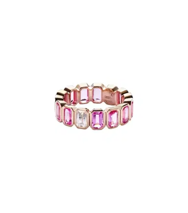 SHAY JEWELRY 18kt rose gold ring with pink sapphires and diamond | Thumbnail 1