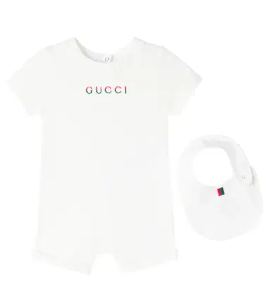 Gucci Kids Baby logo cotton bodysuit and bib set | Thumbnail 1